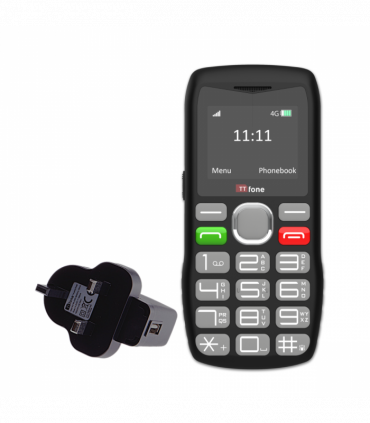 TTfone TT890 4G Senior Phone  Easy to Use Big Button Mobile Phone with Emergency Assistance Button, USB-C Charging, Bluetooth, Camera  Unlocked (with Mains Charger)