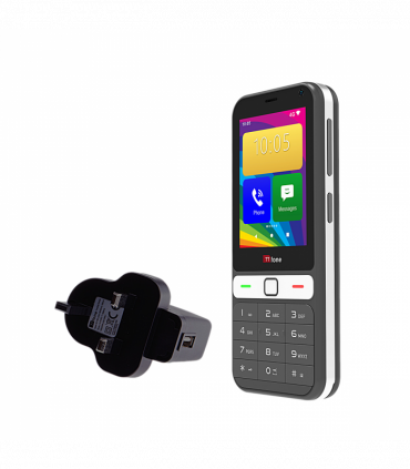 TTfone TT280  Simple 4G Dual SIM Bar Phone with Android, 2.8" Touchscreen, Keypad, 2MP Camera, USB-C - Easy to Use Unlocked Mobile (with Mains Charger)