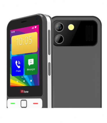 TTfone TT280  Simple 4G Dual SIM Bar Phone with Android, 2.8" Touchscreen, Keypad, 2MP Camera, USB-C - Easy to Use Unlocked Mobile (with USB Cable and O2 Sim Card)
