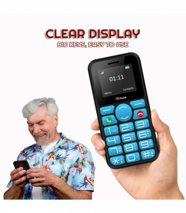 TTfone TT190 Big Button Basic Senior Unlocked Emergency Mobile Phone - Simple Cheapest Phone with Mains Charger and EE Sim Card