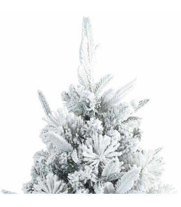 vidaXL Artificial Hinged Christmas Tree Snow Flocked White 180 cm