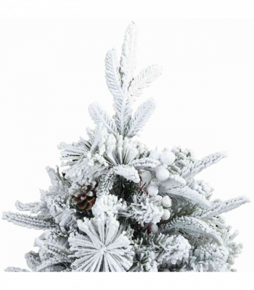 vidaXL Artificial Hinged Christmas Tree Snow Flocked White 150 cm