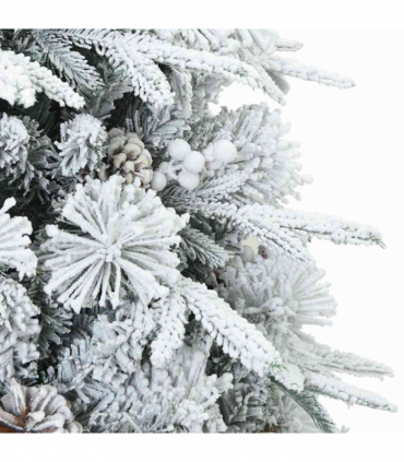 vidaXL Artificial Hinged Christmas Tree Snow Flocked White 150 cm