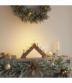 vidaXL Christmas Candle Bridge Brown 39.5 x 5 x 29 cm Solid Pine Wood