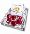 40th Birthday Cubic Zirconia Silver Bracelet & Gold Balloon Hamper