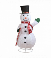 1.7M Lighted Snowman Holding Candy Cane Christmas Yard Decorations, Pre-lit Pull Up Snowman with 240 White LEDs, for Xmas Outdoor Holiday Indoor Decor Lighted Holiday Displays, White