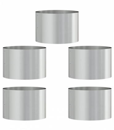 vidaXL Garden 5 pcs Silver 30 x 30 x 20 cm Galvanised steel