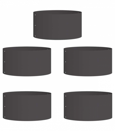 vidaXL Garden 5 pcs Black 40 x 40 x 20 cm Steel