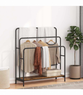 vidaXL Cloth Rack Old wood 90 x 30 x 100.5 cm Engineered wood