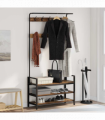 vidaXL Coat Rack with Shelf Old wood 95 x 34 x 184 cm Engineered wood