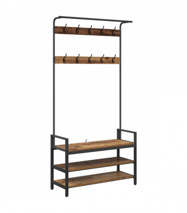 vidaXL Coat Rack with Shelf Old wood 95 x 34 x 184 cm Engineered wood