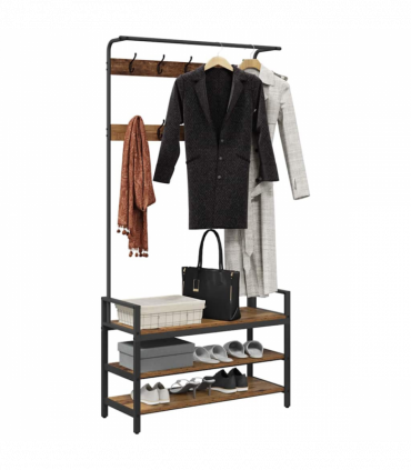 vidaXL Coat Rack with Shelf Old wood 95 x 34 x 184 cm Engineered wood