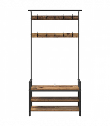vidaXL Coat Rack with Shelf Old wood 95 x 34 x 184 cm Engineered wood