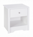 Solid wood White & Silver handle 53Wx42.5Dx59H cm Bedside Table-White