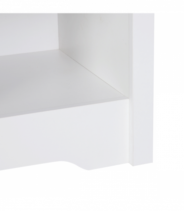 Solid wood White & Silver handle 53Wx42.5Dx59H cm Bedside Table-White