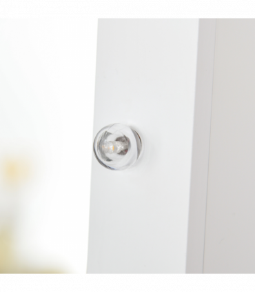 LED Mirrored Jewellery Cabinet, 36Lx30Wx136H cm-White