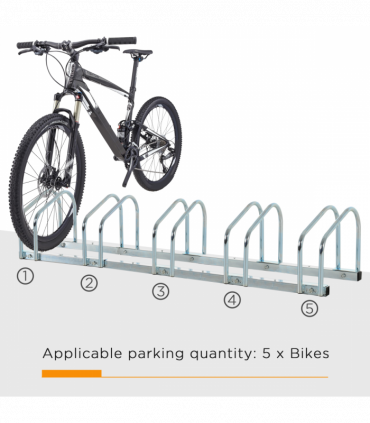 5 Bike Parking Rack Locking Storage Stand Holder Floor Wall Mount HOMCOM