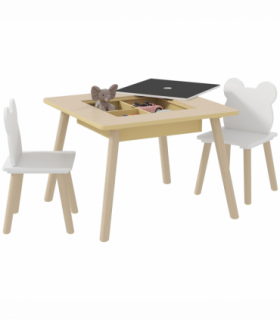AIYAPLAY 3-Piece Toddler Table and Chairs Set for Nursery, Playroom