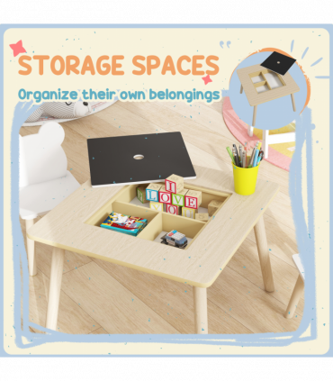 AIYAPLAY 3-Piece Toddler Table and Chairs Set for Nursery, Playroom