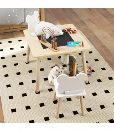 AIYAPLAY 3-Piece Toddler Table and Chairs Set for Nursery, Playroom