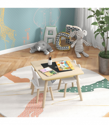 AIYAPLAY 3-Piece Toddler Table and Chairs Set for Nursery, Playroom