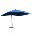 Hanging Parasol with Wooden Pole 400x300 cm Blue
