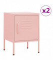 Nightstands 2 pcs Pink 35x35x51 cm Steel