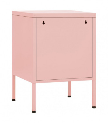 Nightstands 2 pcs Pink 35x35x51 cm Steel