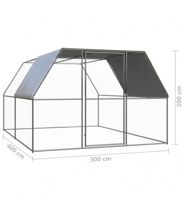 Outdoor Chicken Cage 3x4x2 m Galvanised Steel