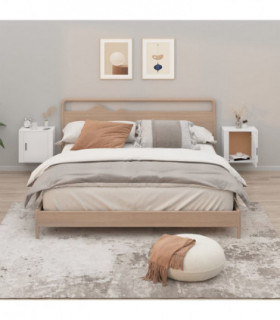 Wall-mounted Bedside Cabinets 2 pcs High Gloss White 50x30x47cm