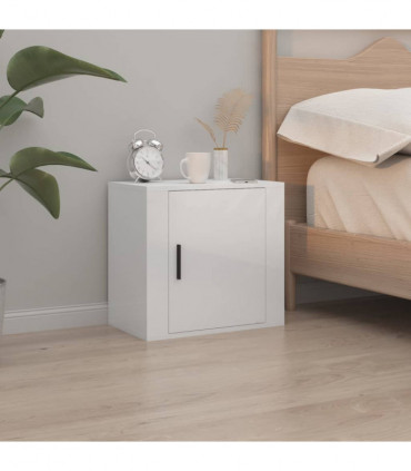 Wall-mounted Bedside Cabinets 2 pcs High Gloss White 50x30x47cm