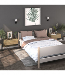 Wall-mounted Bedside Cabinets 2 pcs Sonoma Oak
