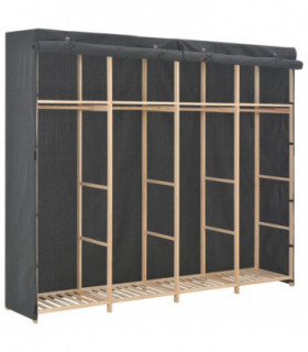 Wardrobe Grey 200x40x170 cm Fabric