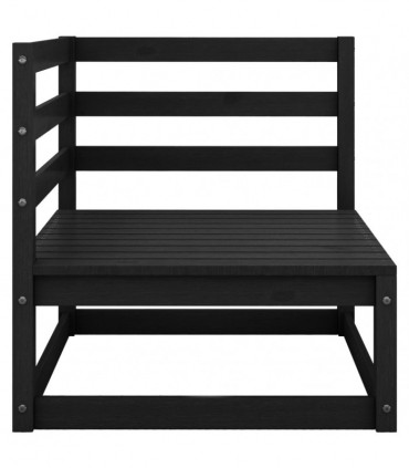 vidaXL 12 Piece Garden Lounge Set Black Solid Pinewood