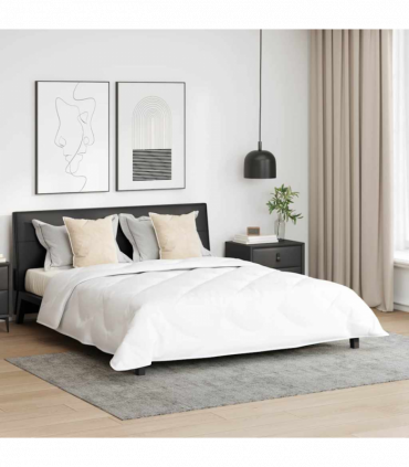 vidaXL Duvet Set with Pillow 3 pcs White 200 x 200 cm Microfiber