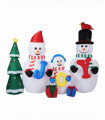 2.4M Lighted Christmas Inflatable Decoration, Inflatable Snowman Family with JOY and Xmas Tree, Funny Blow Up Yard Decorations with Built-in LED Lights for Holiday Party Front Yard Lawn Garden Decor