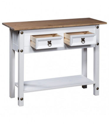 Console Table Mexican Pine Corona Range White 90x34.5x73 cm