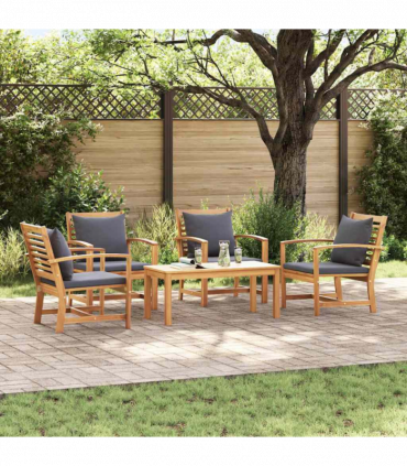 Garden Sofa Set 5 pcs Natural Solid teak wood