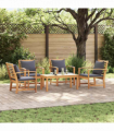 Garden Sofa Set 5 pcs Natural Solid teak wood