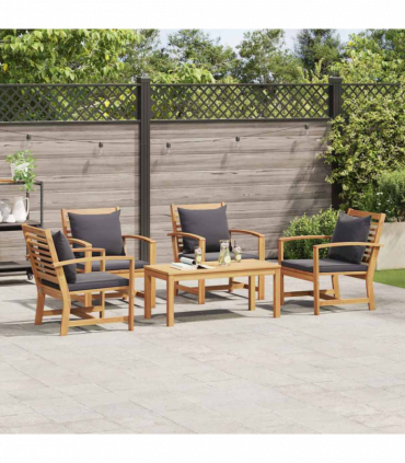 Garden Sofa Set 5 pcs Natural Solid teak wood