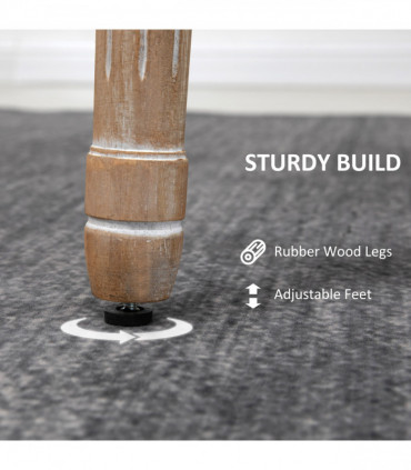 HOMCOM French-Style Dining Chairs Set of 2 with Linen Upholstery, Backrest