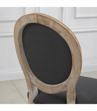 HOMCOM French-Style Dining Chairs Set of 2 with Linen Upholstery, Backrest