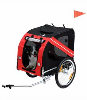 Pet Bicycle Trailer Dog Cat Bike Carrier Water Resistant W/ Hitch Coupler Red