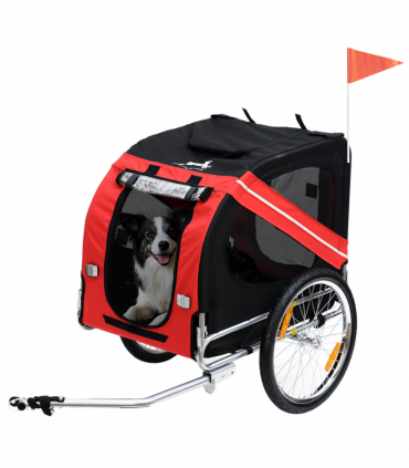 Pet Bicycle Trailer Dog Cat Bike Carrier Water Resistant W/ Hitch Coupler Red