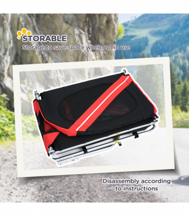 Pet Bicycle Trailer Dog Cat Bike Carrier Water Resistant W/ Hitch Coupler Red