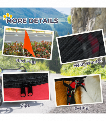 Pet Bicycle Trailer Dog Cat Bike Carrier Water Resistant W/ Hitch Coupler Red