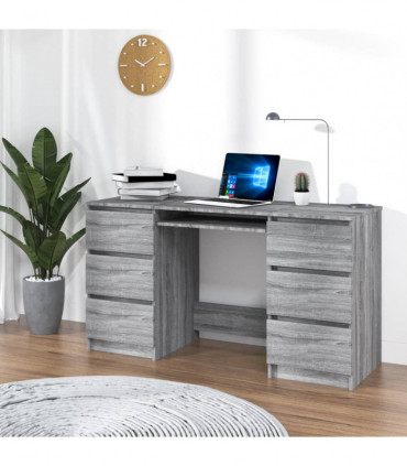 Writing Desk Grey Sonoma 140x50x77 cm Engineered Wood