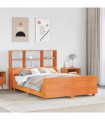 vidaXL Bookcase Bed without Mattress Wax Brown 140x200 cm Solid Wood