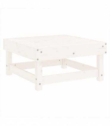 vidaXL Garden Footstool with Cushion White Solid Wood Pine