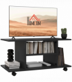 Mobile TV Stand Bookshelves in Black